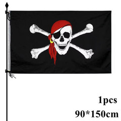 90*150Cm Pirate Banner Pirate Theme Birthday Party Decorations Pirate Ship Skull