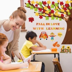 120 PCS Fall Bulletin Board Decorations Autumn Scarecrow Pumpkin Cutouts