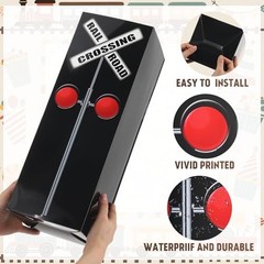 2 Pcs Train Party Decorations 17 Inch Railroad Crossing Sign Track Classic