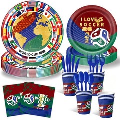 World Cup 2026 Party Decorations, Serve 20 Sports Soccer Red, Green, Blue