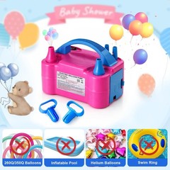 Balloon Pump Electric with Dual Nozzles & Tying Tool Party Balloons Holidays