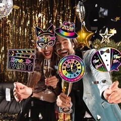 30 PCS Happy New Year Photo Booth Props NYE Selfie Photobooth 2026 Decor