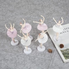 6 PCS Ballet Girl Cake Topper Dancing Ballerina Figurine Decorations Pink