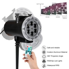 Christmas Snowflake Projector LED Moving Halloween Laser Light Outdoor Landscape