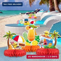 Beach Party Decorations Kit – Beach Themed Honeycomb Centerpieces and Table Deco