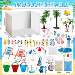 Beach Diorama Kit Decorations Hawaiian Summer Supplies Mini People Figurines Umb