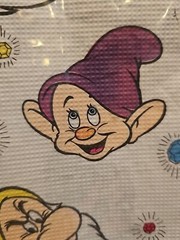 Vintage Snow White Seven Dwarfs Cloth Tablecloth By Beach