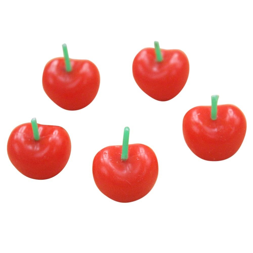 5 Pcs Cherry Shaped Birthday Candles, Cute 6.3 inches x 8 inches,