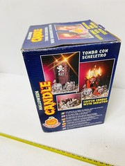 Halloween Candle Tomb With Skeleton Vintage New!!!
