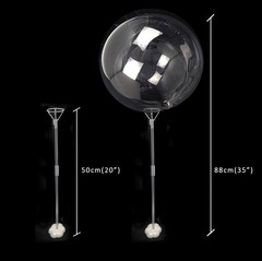 Clear Transparent Balloon Sticks and Stands 10pc set, holders, reusable ballo…