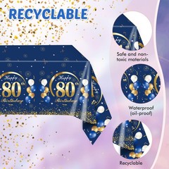 41PCS 80th birthday decorations Navy Blue and Gold 80th Birthday Party Favor …