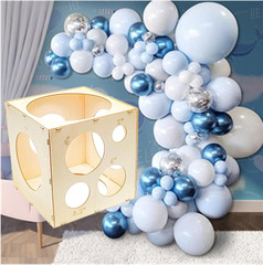 9 Holes Assemblable Wood Balloon Sizer Box Cube DIY Balloons Sizer Cube Boxes To