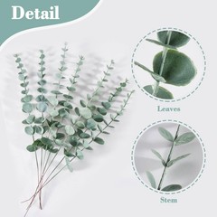 Sukh 24pcs Artificial Eucalyptus Stems – Faux 24PCS（14.5″）, 24 Pcs