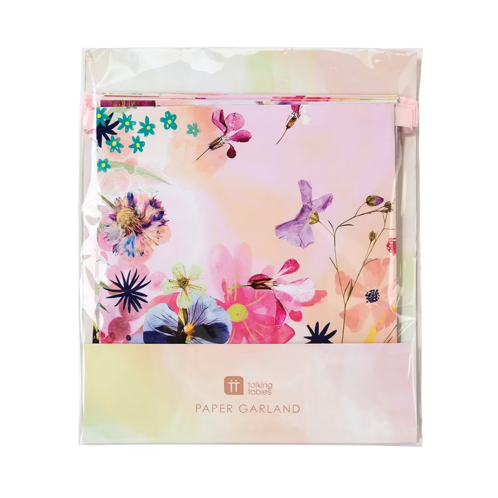 Talking Tables Blossom Girls Pennant Banner, Birthday, Party Supplies, 1 Piece
