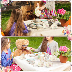 50 Pcs Spring Tea Party Favor Boxes Tea Party Decorations Vintage Floral Teapot