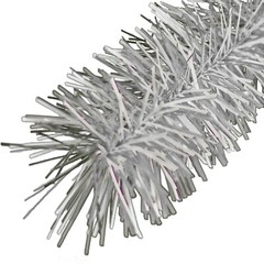 30FT Shiny Metallic Silver & White Tinsel Garland Christmas Plastic Fringe Foil