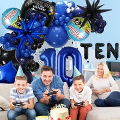 11pcs Video Game Themed Party Decorations, Number 10th Boys Birthday Party Su…