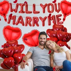 Will You Marry Me Decorations – 542 Pcs Red Balloons Decoration Letter Heart …