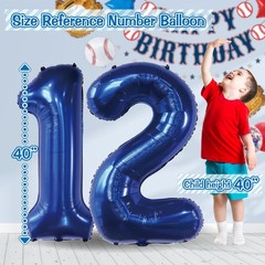 Baseball Decorations – 82PCS Party Set with 40” Number “12” Jumbo Balloon, Ba…