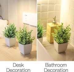 Der Rose 2 Pack Small Fake Plants Mini Artificial Potted 2pack-7.1in-grey