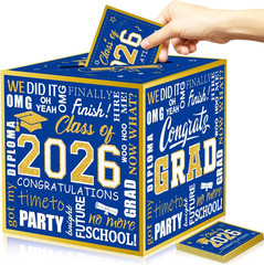 Blue and Gold 2026 Graduation Party Decorations, Blue and Gold Graduation Card B