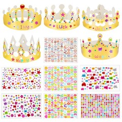 Gold Paper Crowns, 15 Pcs DIY Birthday Party Crowns, King & Princess Crown Ha…