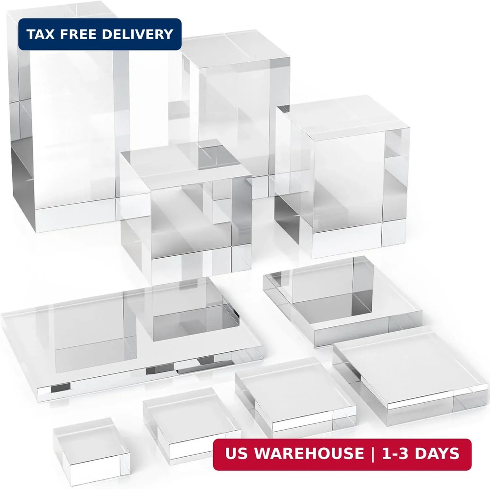 Marsui 10 Pcs Acrylic Cubes for Display Product Photography Props Transparent Ac