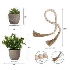 Houmury Rustic 9.09 x 6.22 x 3.82 inches, Set of 8-without Tiered Tray
