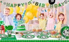 181Pcs Football Party Decorations Soccer Birthday Balloons Table Cloth Plate Set