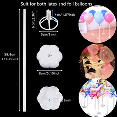 Balloon Stand Kit, 15 Pack Balloon Stick Holder with Base for Table Top Centerpi