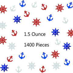 Confetti Glitter Table Decorations 1.5oz Red Blue White Anchor Rudder Party Mix