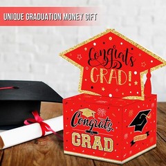 32 Pack Graduation Party DIY Money Box for Cash Set – Black Red Money DIY Cas…
