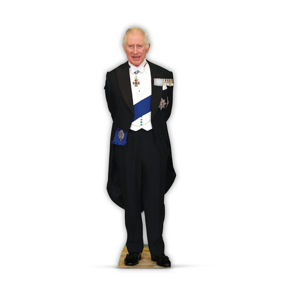King Charles III Lifesize Cardboard Cut Out Free Standing Great for party photo