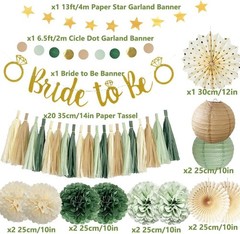 Sage Green Bachelorette Party Decorations Bridal Shower Decor Set Wedding Suite