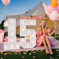 3FT Light Up Numbers Marquee Numbers 6 for 60th Birthday Decorations Annivers…