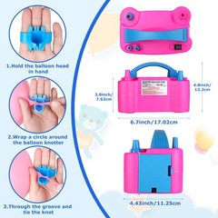 Balloon Pump Electric, Portable Automatic Dual Nozzle Inflator 110V 600W with…