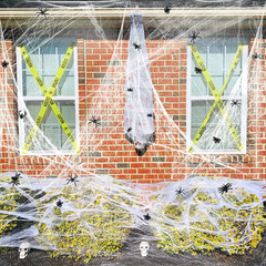 1400 Sqft Halloween Spider Webs Decorations with 150 Extra Fake Spiders, Supe…