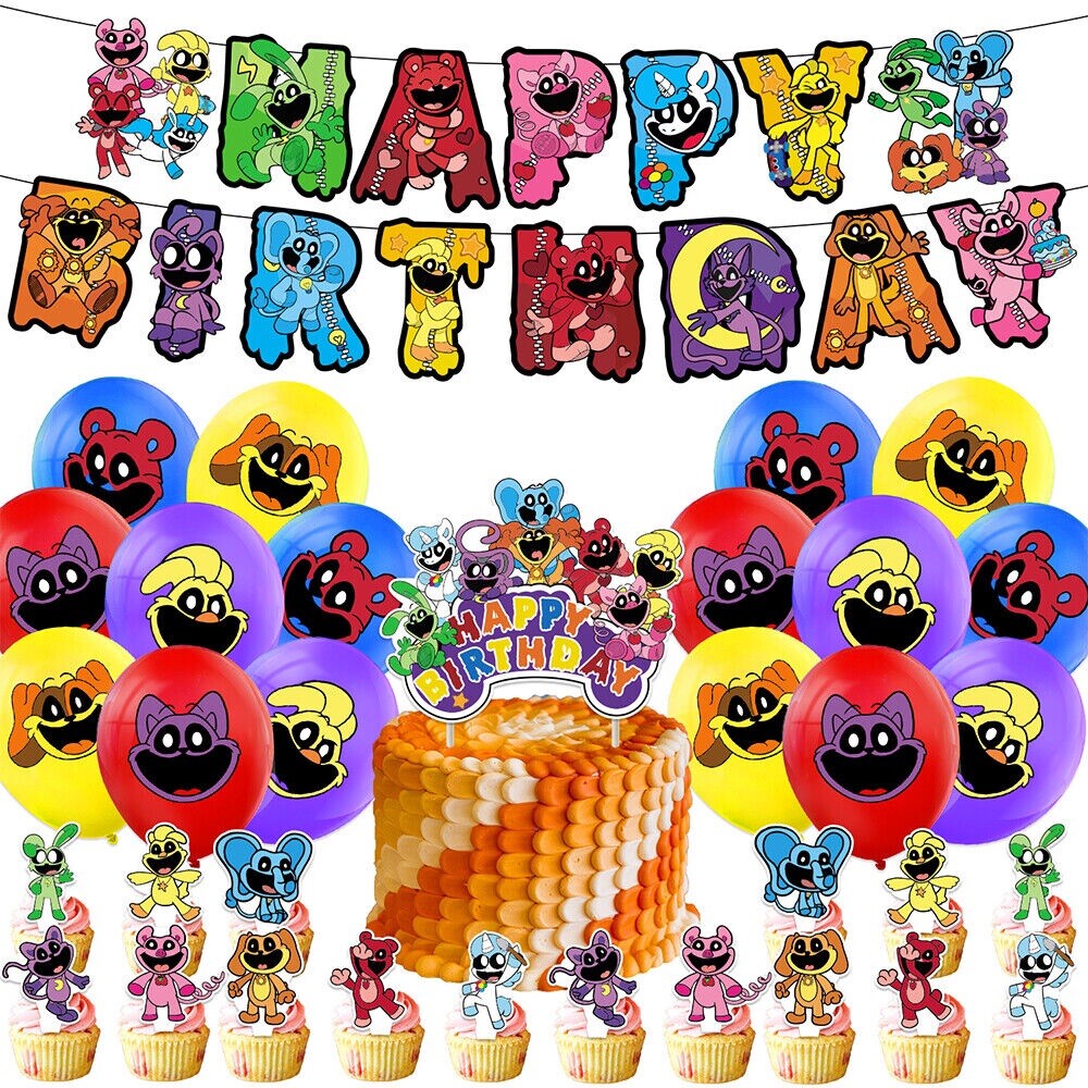 Cute Cartoon Animal Theme Birthday Party Supplies Banner Balloon Cake Toppers