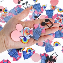 240 PCS Rainbow Denim Overalls Confetti Teacher Classroom Party Decor