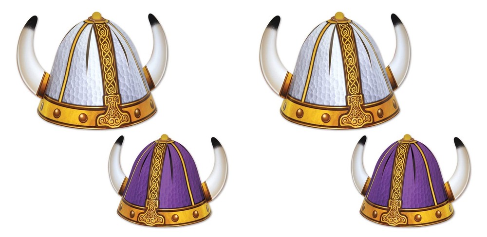 Beistle Reversible Paper Viking Helmets for Medieval Theme Party Supplies, 4pcs