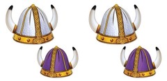 Beistle Reversible Paper Viking Helmets for Medieval Theme Party Supplies, 4pcs