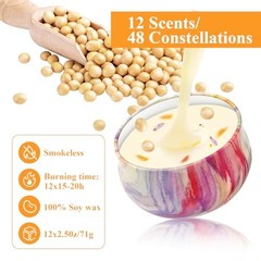 48PCS Scented Candles Gift Set Long Lasting Soy Wax Aromatherapy Colorful 48pcs