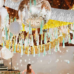 Metallic Foil Fringe Garland 3 Pack Party Decor Gold Silver Red Rose Gold Banner