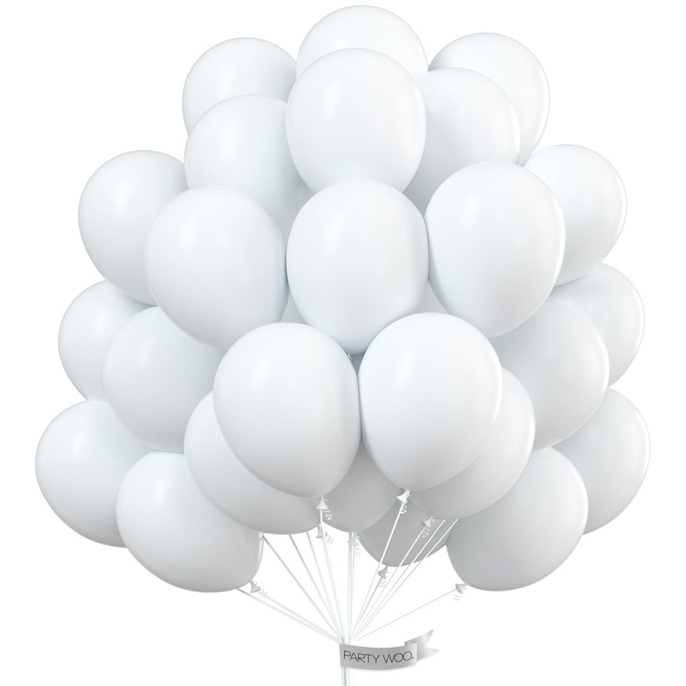 White Balloons 100 pcs 10 Inch Matte White Latex Helium Balloons for Wedding …