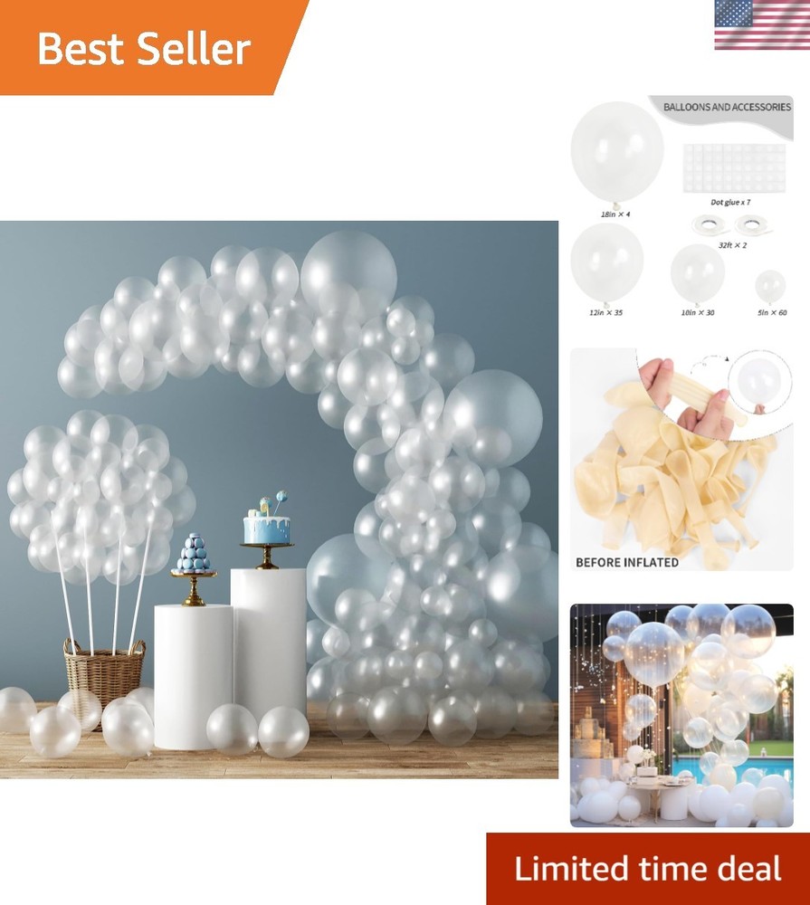 129pcs Clear Balloons Different Sizes 18 12 10 5 Inches for Garland Arch, Tra…