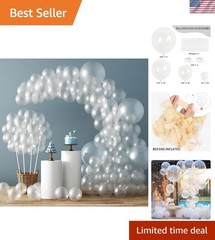129pcs Clear Balloons Different Sizes 18 12 10 5 Inches for Garland Arch, Tra…