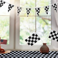 13 Pcs Checkered Party Decorations 10 Packs Checkered Black and White Racing …