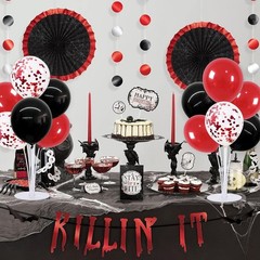 Balloon Centerpiece Kit 4 Sets Red and Black for Birthday Graduation Wedding …