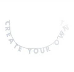 Create Your Own Iridescent Party Banner White – Spritz