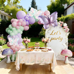 Pastel Balloon Arch Garland Kit,159Pcs Pink Purple Green Mushroom Buttefly Ballo
